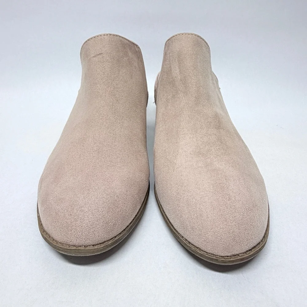 American Eagle Womens Blush Pink Faux Suede Cutout Ankle Booties Size 13